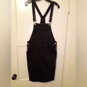 90s Style Black Denim Overall Dress Size 2XL By SHEIN